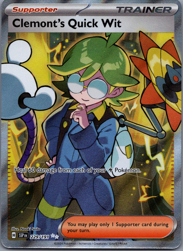 229 Clemont's Quick Wit Surging Sparks Ultra Rare Near Mint