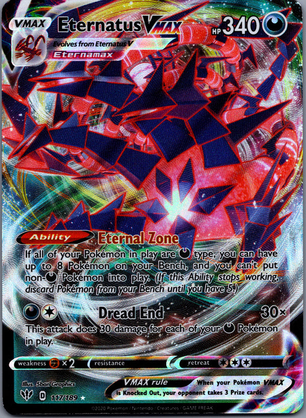 117 Eternatus VMAX Darkness Ablaze Holo Rare VMAX Near Mint