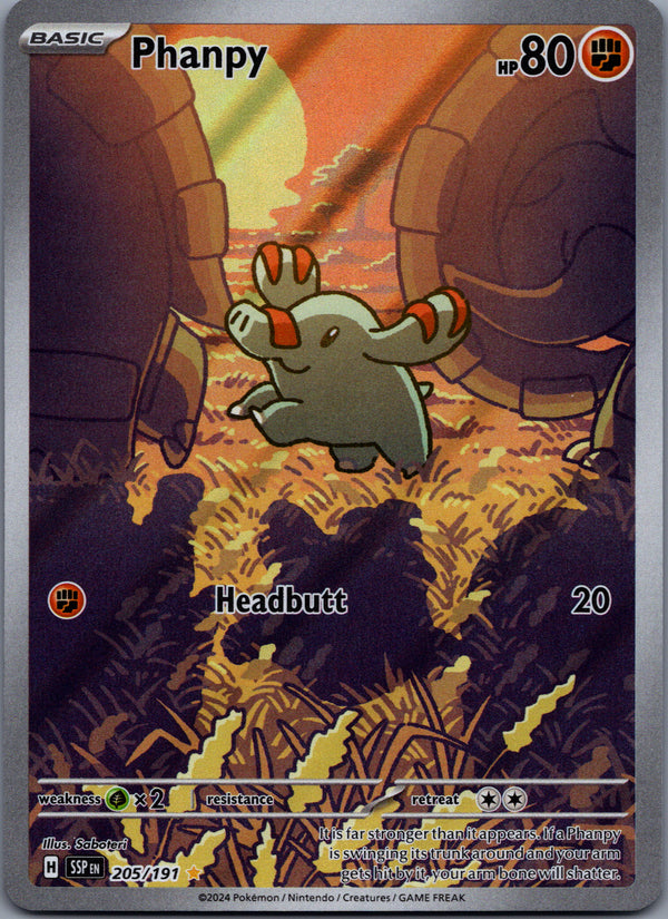 205 Phanpy Surging Sparks Illustration Rare Near Mint