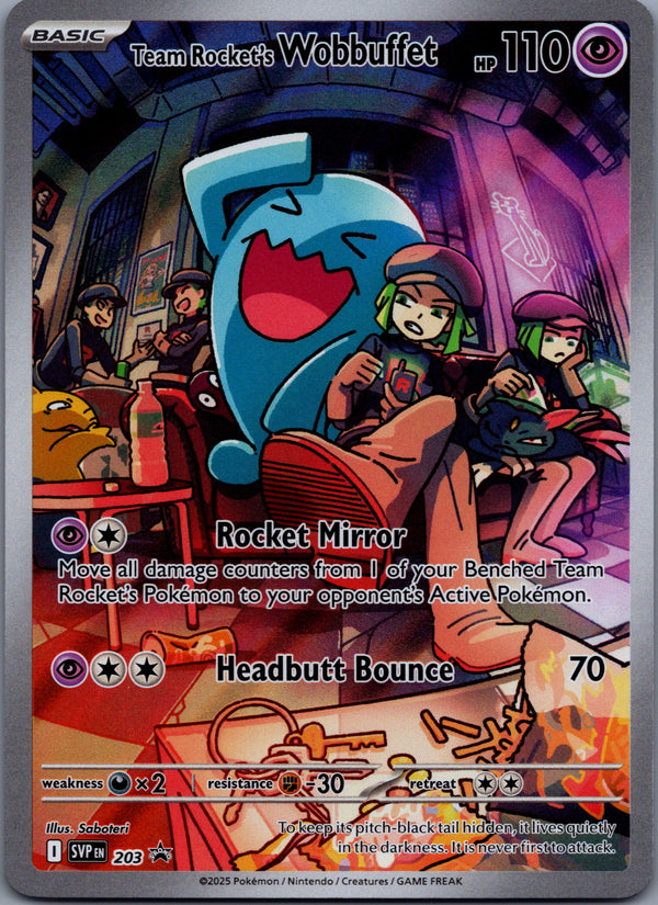 203 Team Rocket's Wobbuffet SV Black Star Promos Promo Near Mint