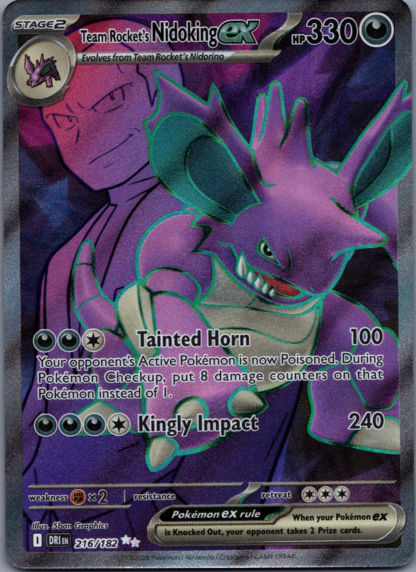216 Team Rocket's Nidoking ex Destined Rivals Ultra Rare NM
