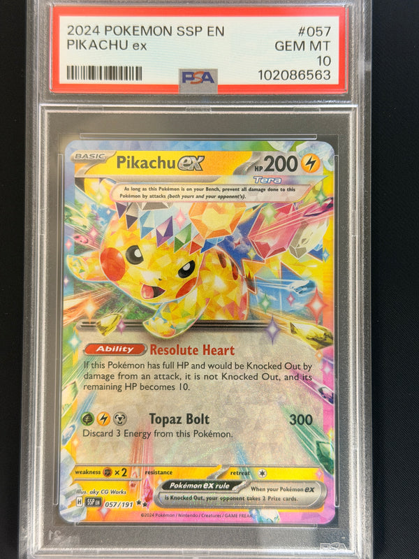 057 Pikachu ex Surging Sparks Double Rare PSA 10