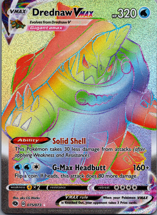 075 Drednaw VMAX Champion's Path Rare Rainbow Near Mint