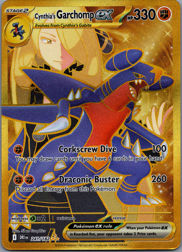 241 Cynthia's Garchomp ex Destined Rivals Hyper Rare Near Mint