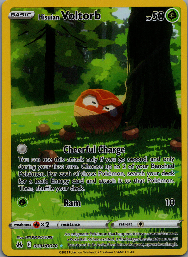 GG01 Hisuian Voltorb Crown Zenith Rare Holo Near Mint