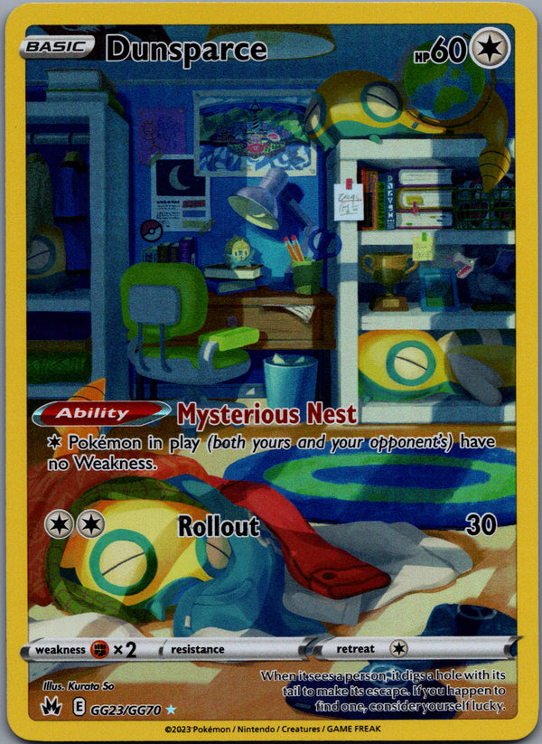 GG23 Dunsparce Crown Zenith Rare Holo Near Mint