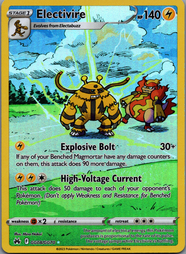 GG08 Electivire Crown Zenith Rare Holo Near Mint