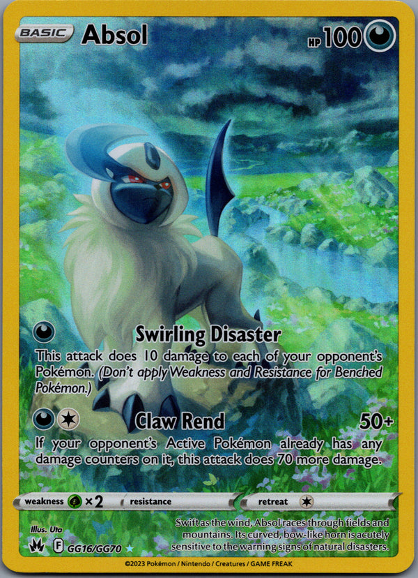 GG16 Absol Crown Zenith Rare Holo Near Mint