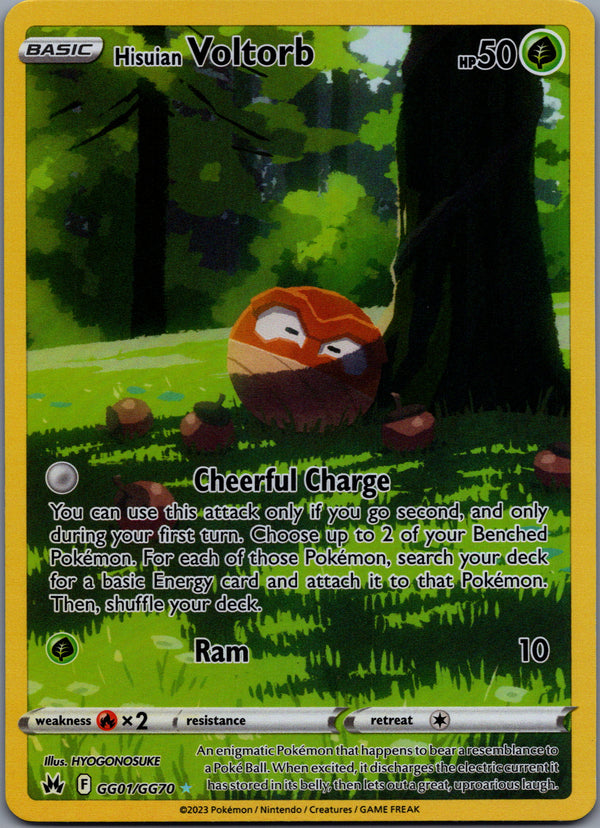 GG01 Hisuian Voltorb Crown Zenith Rare Holo NM