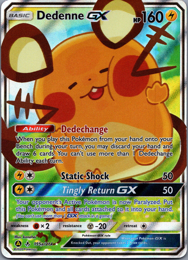 195a Dedenne GX Unbroken Bonds Rare Ultra Moderately Played