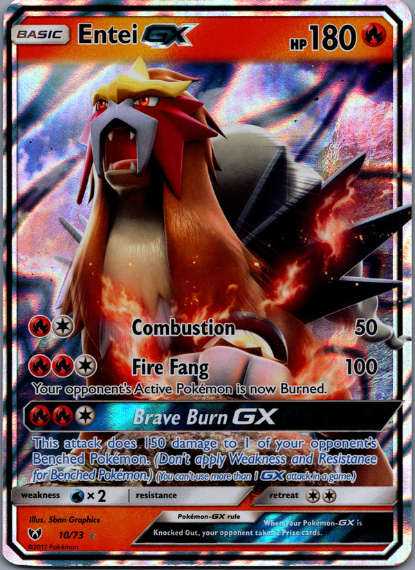 010 Entei-GX Shining Legends Rare Holo GX Lightly Played