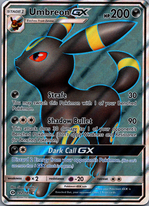142 Umbreon-GX Sun & Moon Rare Ultra Near Mint