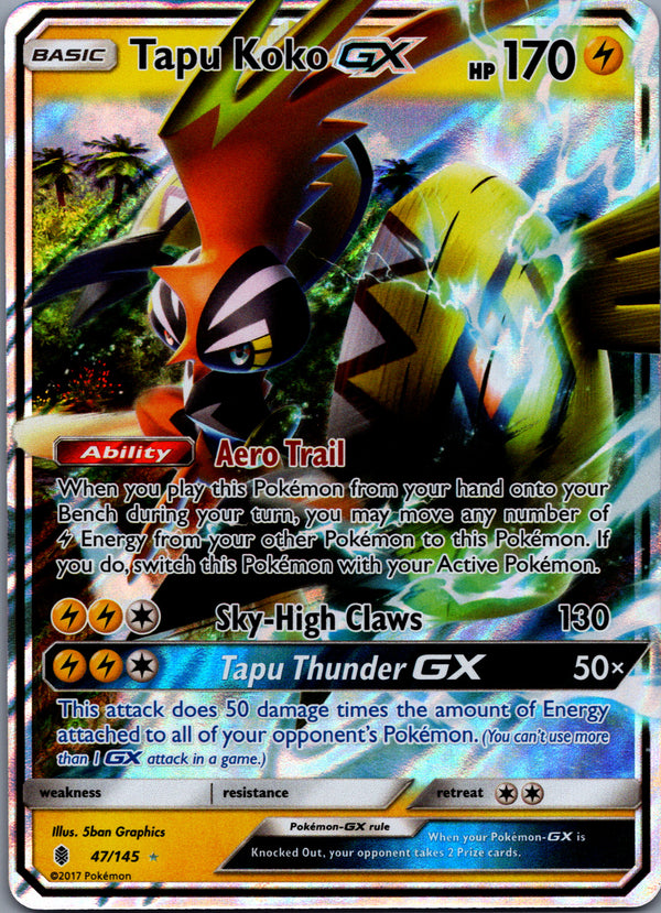 047 Tapu Koko-GX Guardians Rising Rare Holo GX Near Mint
