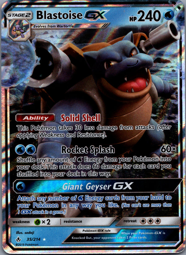 035 Blastoise-GX Unbroken Bonds Rare Holo GX Near Mint