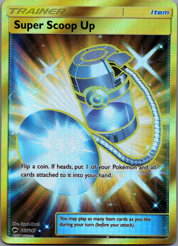 166 Super Scoop Up Burning Shadows Rare Secret Moderately Played