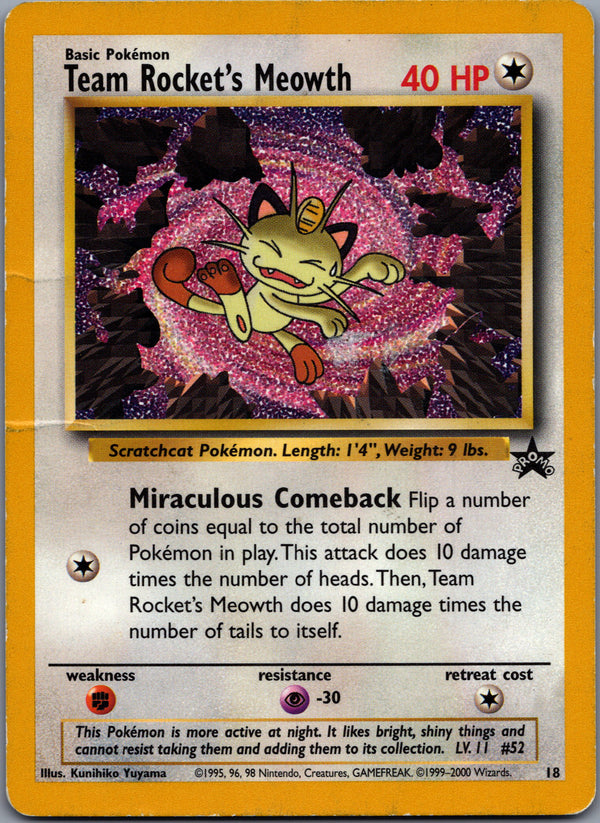 018 Team Rocket's Meowth Wizards of the Coast Promos Promo Heavily Played