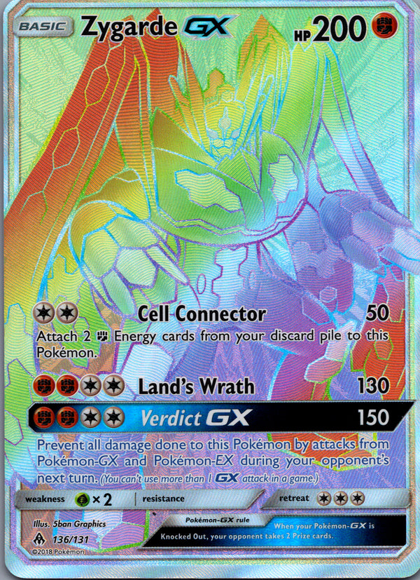 136 Zygarde-GX Forbidden Light Rare Rainbow MP