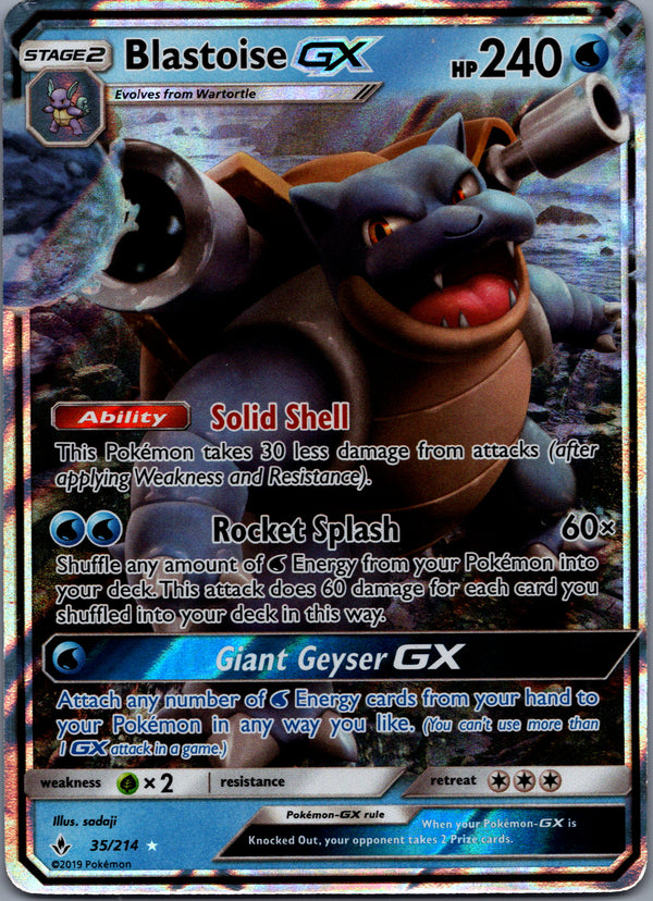035 Blastoise-GX Unbroken Bonds Rare Holo GX HP