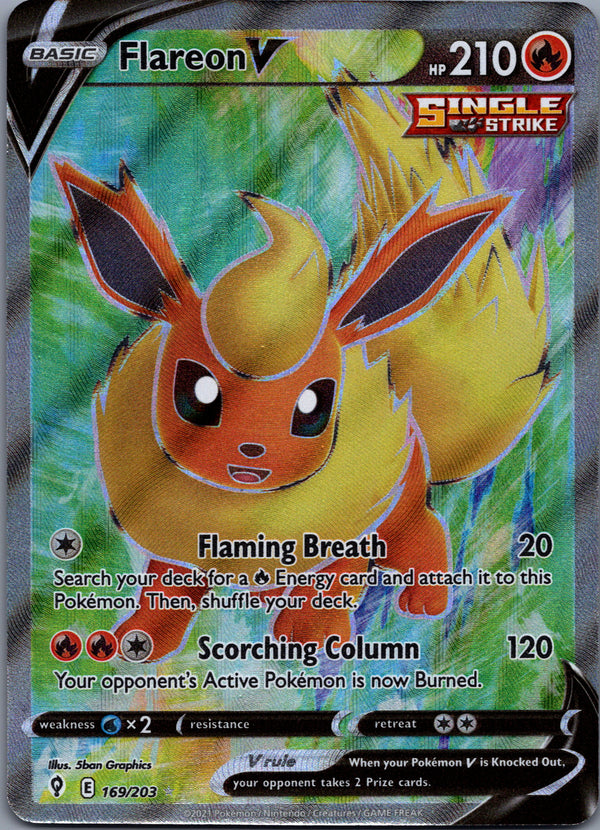 169 Flareon V Evolving Skies Rare Ultra NM