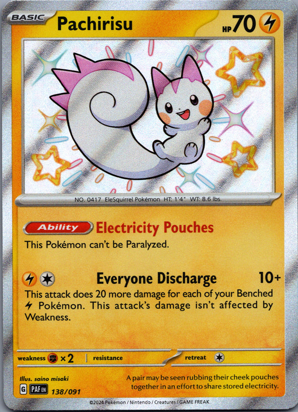 138 Pachirisu Paldean Fates Shiny Rare NM