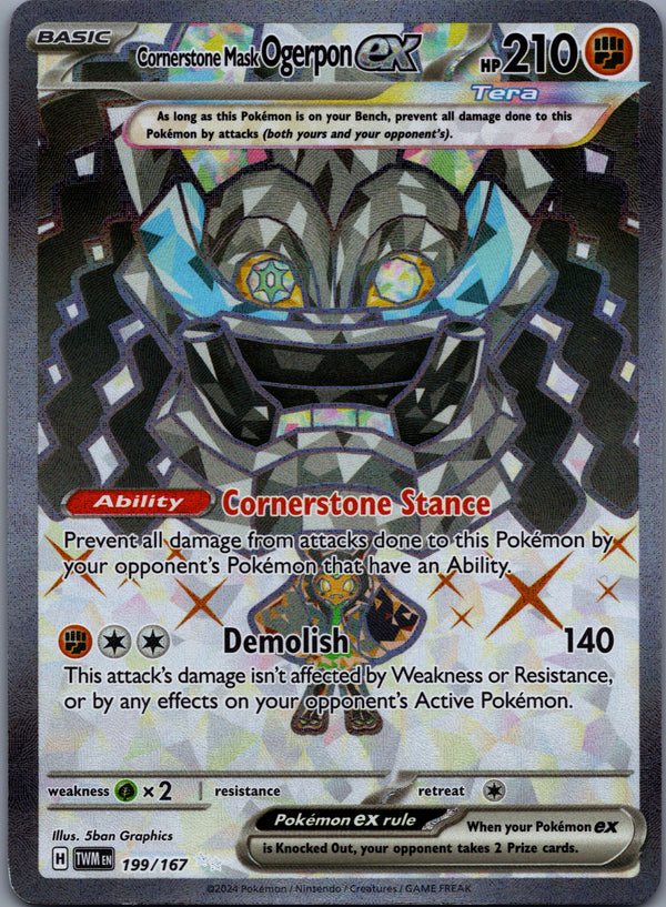 199 Cornerstone Mask Ogerpon ex Twilight Masquerade Ultra Rare NM