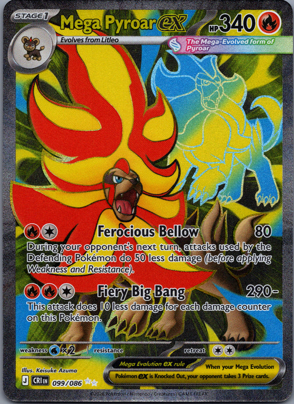 099 Mega Pyroar ex Chaos Rising Ultra Rare NM
