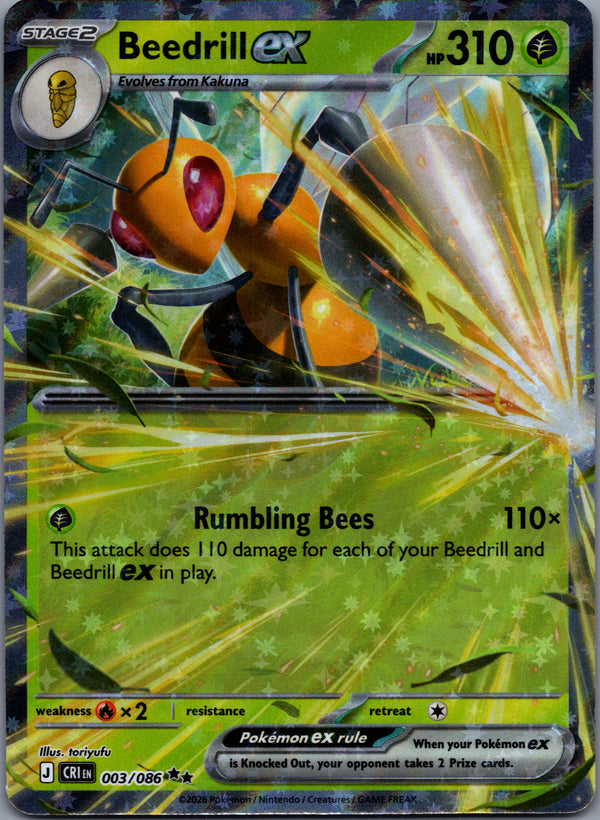 003 Beedrill ex Chaos Rising Double Rare NM