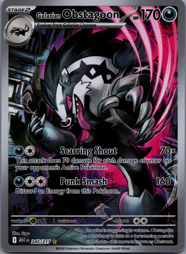 245 Galarian Obstagoon Ascended Heroes Illustration Rare NM