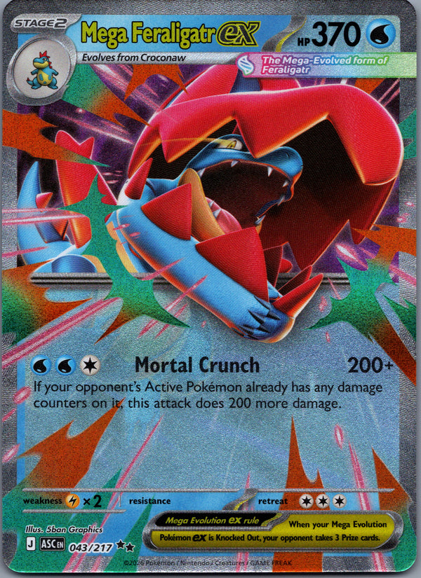 043 Mega Feraligatr ex Ascended Heroes Double Rare NM