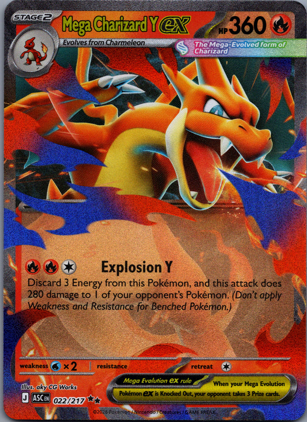 022 Mega Charizard Y ex Ascended Heroes Double Rare NM