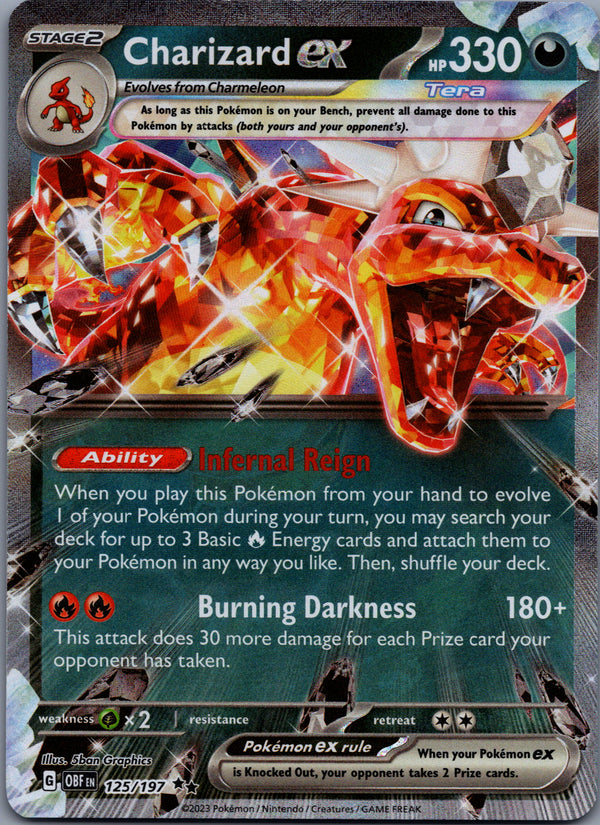 125 Charizard ex Obsidian Flames Double Rare NM