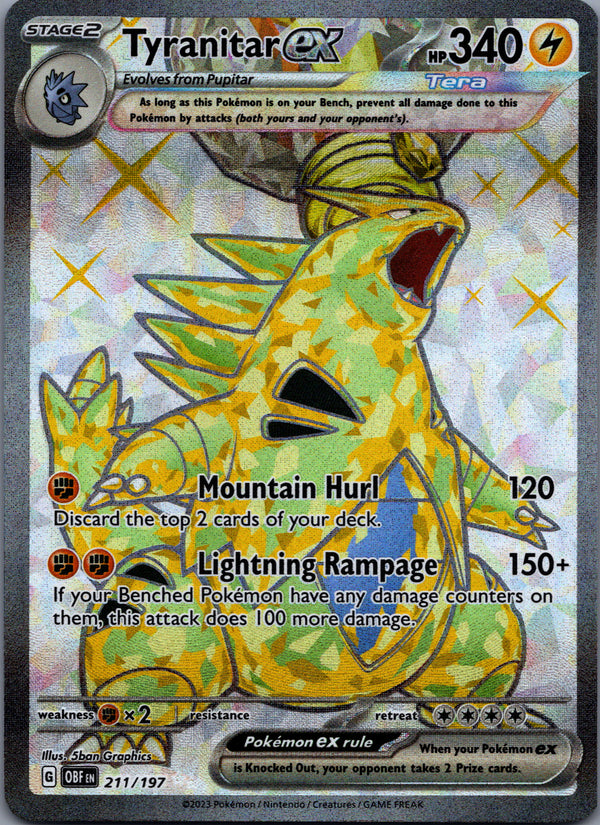 211 Tyranitar ex Obsidian Flames Ultra Rare NM
