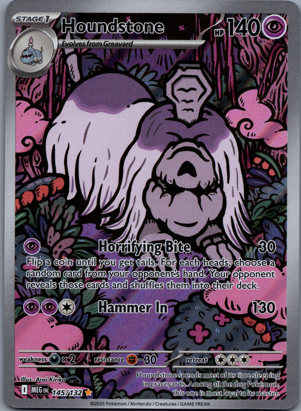 145 Houndstone Mega Evolution Illustration Rare NM