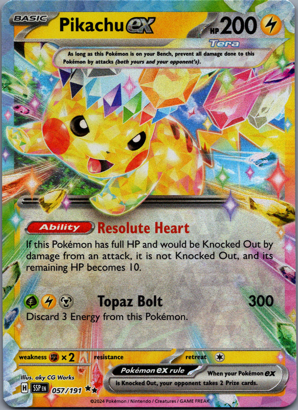 057 Pikachu ex Surging Sparks Double Rare NM