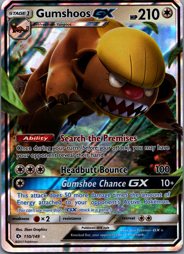 110 Gumshoos-GX Sun & Moon Rare Holo GX NM