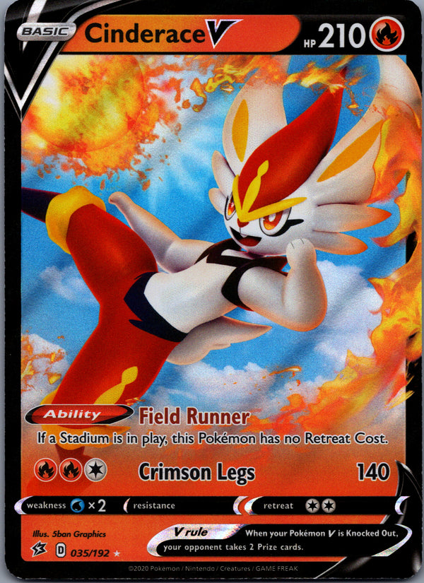 035 Cinderace V Rebel Clash Holo Rare V NM