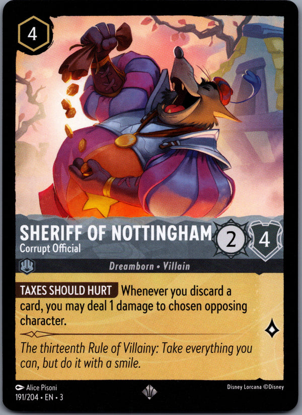 191 Sheriff of Nottingham - Corrupt Official Into the Inklands Super Rare NM