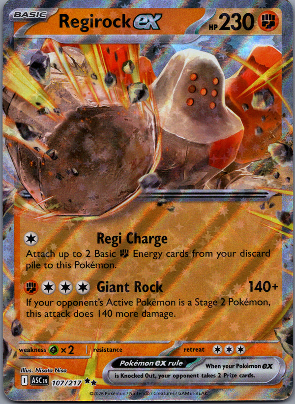 107 Regirock ex Ascended Heroes Double Rare NM