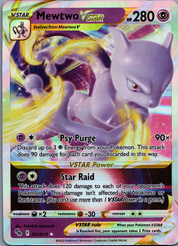 031 Mewtwo VSTAR Pokemon GO Holo Rare VSTAR NM