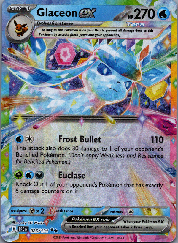 026 Glaceon ex Prismatic Evolutions Double Rare NM