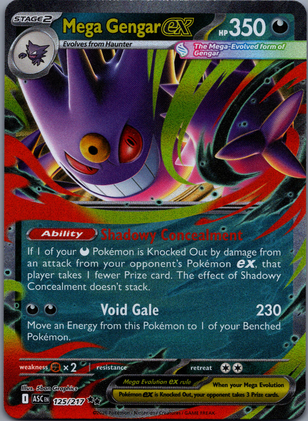 125 Mega Gengar ex Ascended Heroes Double Rare NM