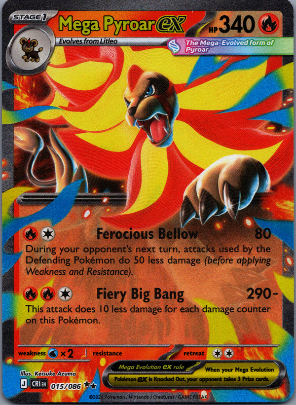 015 Mega Pyroar ex Chaos Rising Double Rare NM