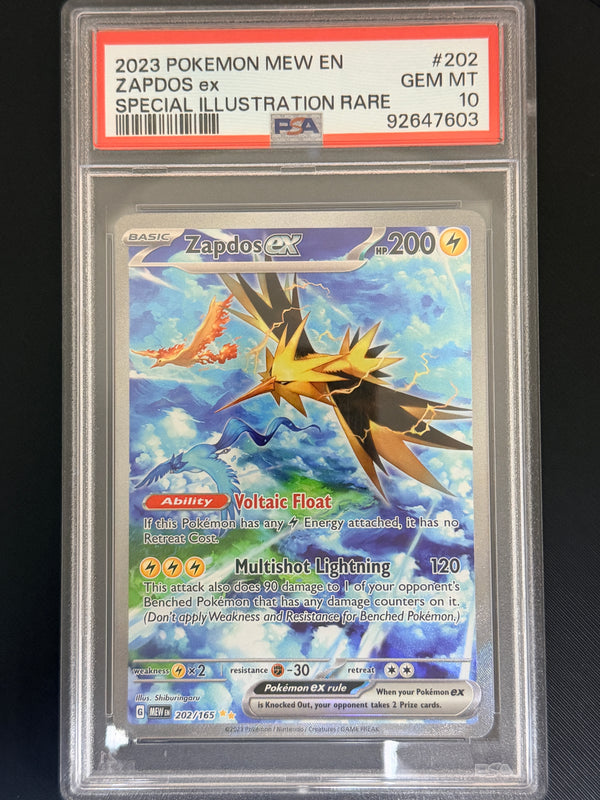 202 Zapdos ex Scarlet & Violet 151 Special Illustration Rare PSA 10