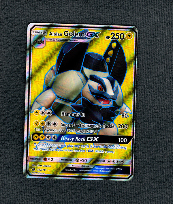 102 Alolan Golem-GX Crimson Invasion Rare Ultra MP