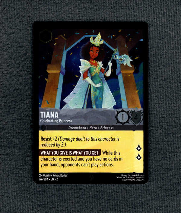 196 Tiana - Celebrating Princess [Foil] Rise of the Floodborn Super Rare NM