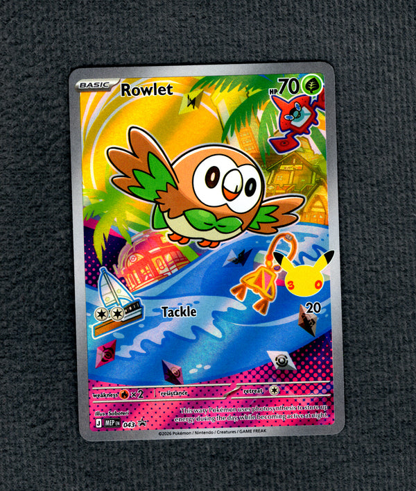043 Rowlet [30th Anniversary] ME Black Star Promos Promo NM