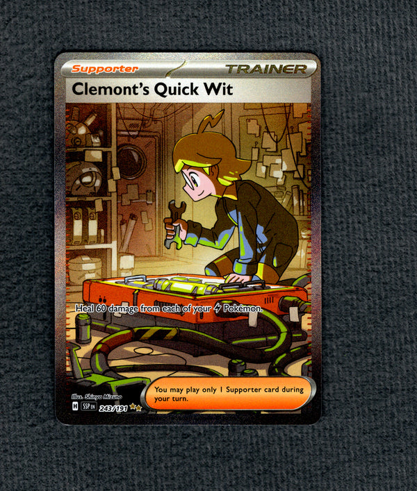 243 Clemont's Quick Wit Surging Sparks Special Illustration Rare NM