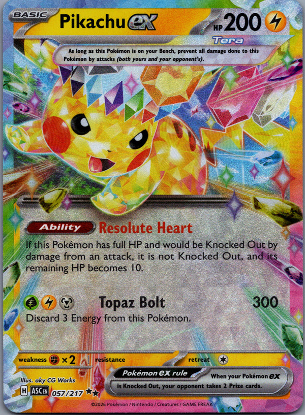 057 Pikachu ex Ascended Heroes Double Rare NM