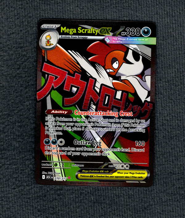 270 Mega Scrafty ex Ascended Heroes Mega Attack Rare NM