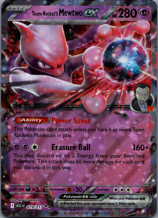 079 Team Rocket's Mewtwo ex Ascended Heroes Double Rare NM